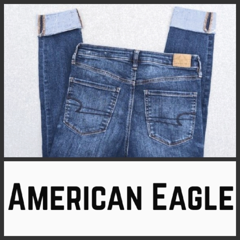 NEW! AMERICAN EAGLE High-Rise Super Stretch Jegging Crop Jeans 18 Long. - Picture 1 of 7